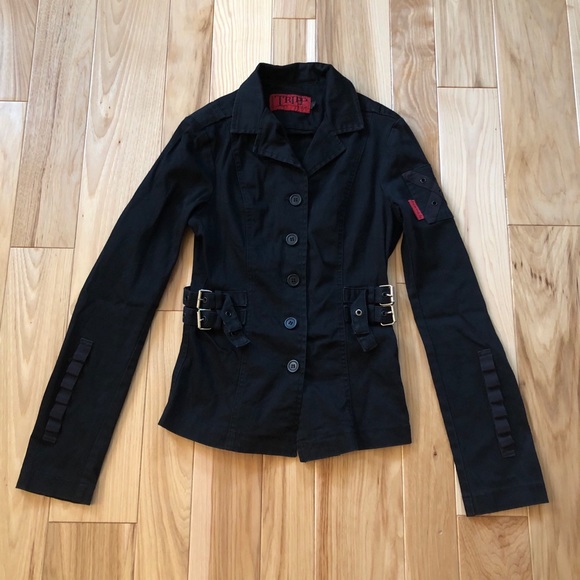 Tripp nyc Jackets & Blazers - TRIPP nyc Goth Punk Lace Up Grommet Buckle Jacket